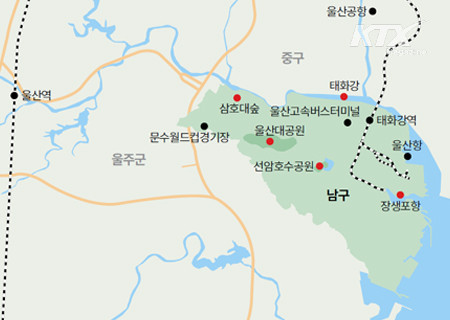 서울 출발을 기준으로 서울역에서 KTX를 타고 울산역까지 2시간 15분 정도 걸린다.